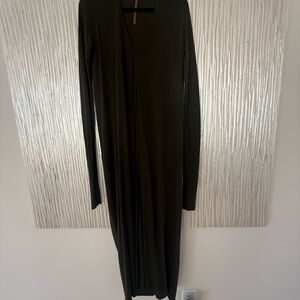 Rick Owen’s Olive GreenV-Neck Women's Dress